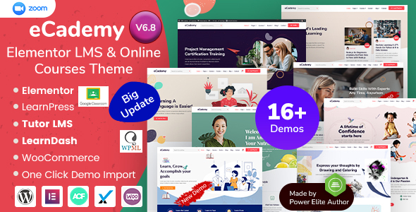 eCademy - Education LMS & Online Coaching Courses WordPress Theme