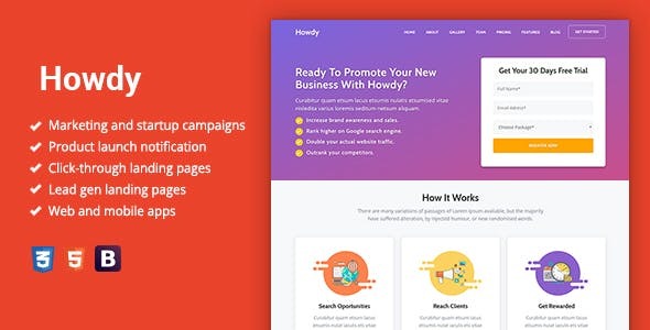 Howdy - Multipurpose High-Converting Landing Page WordPress Theme