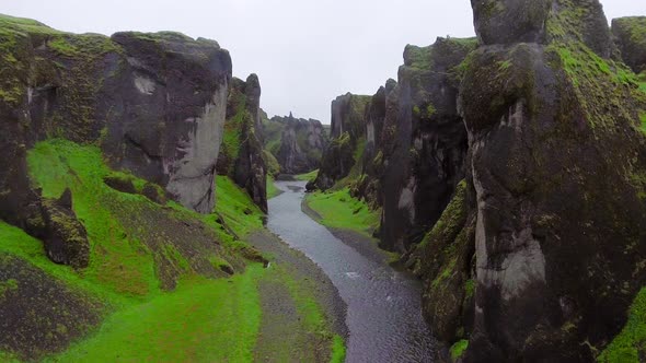 Unique Landscape of Fjadrargljufur in Iceland