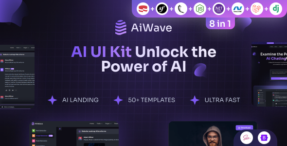 Aiwave – AI SaaS Website + Dashboard UI Kit