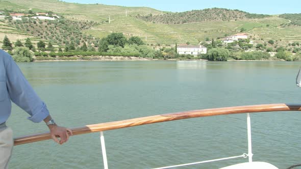 Senior man on a boat holiday