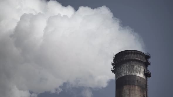 Smoke Comes From the Chimney. Air Pollution. Ecology. Kyiv. Ukraine.