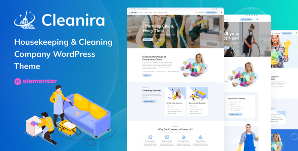 Cleanira – Housekeeping & Cleaning Company WordPress Theme – 0 Sold!