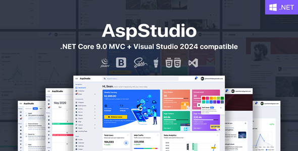 AspStudio - ASP.NET Core 9.0 MVC Bootstrap 5 Admin Template