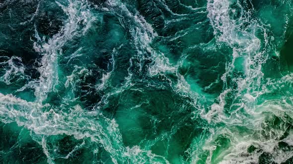 Waves of Water of the River and the Sea Meet Each Other During High Tide and Low Tide