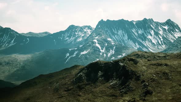 Mountain Landscape on Bright Summer Sunny Day