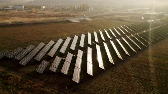 View Large Industrial Solar Energy Farm Producing Concentrated Solar Power