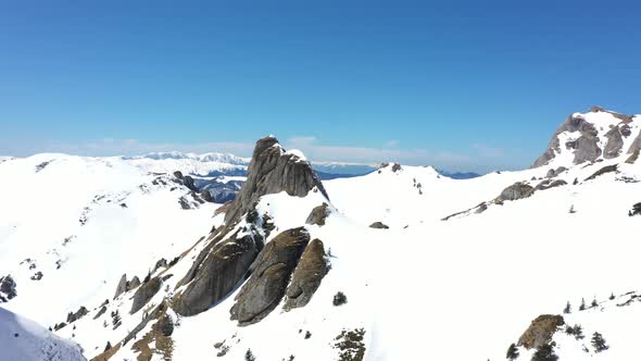 Spectacular Winter Aerial Mountain Landscape