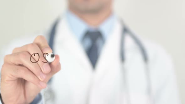 Osteoarthritis Doctor Writing on Transparent Glass