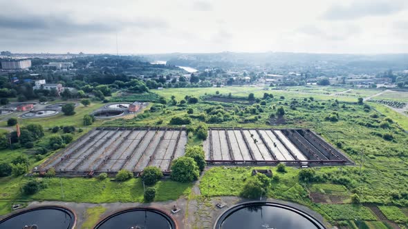 Aerial View of Wastewater Treatment Plant