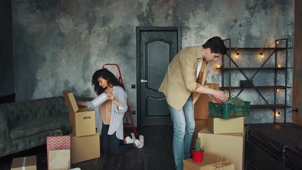 Multiracial Couple are Moving Into New Flat