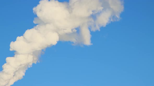 The Smoke Floats Upwards Smoothly Like Fluffy White Cumulus Clouds