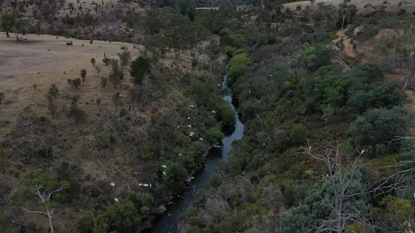 Aerial view of Huka Falls, Waikato River, Taupo, North Island, New Zealand