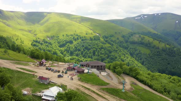 Rosa Khutor Plateau Buildings Slopes and Chair Lifts