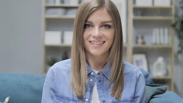 Yes, Positive Young Girl Accepting Offer By Shaking Head