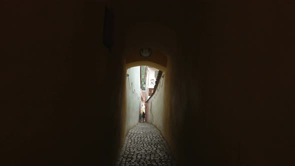 Strada Sforii Street In Brasov Romania