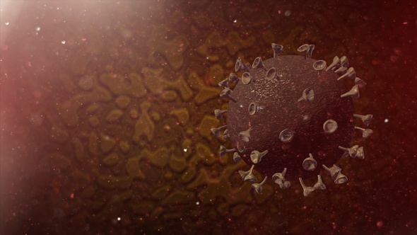 3D Illustration Of Virus Corona Cell In Human Body