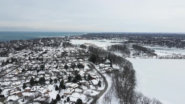 Co-existing civilization with nature at St. Catharines Ontario next to Martindale Pond