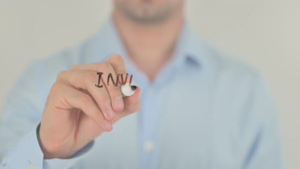 Investment Strategy, Man Writing on Transparent Glass Screen