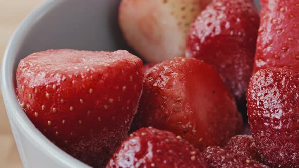 Close Up of Strawberries in Bowl