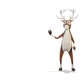 Deer Comes Out From The Right Side Of The Screen And Greeting on White Background - VideoHive Item for Sale