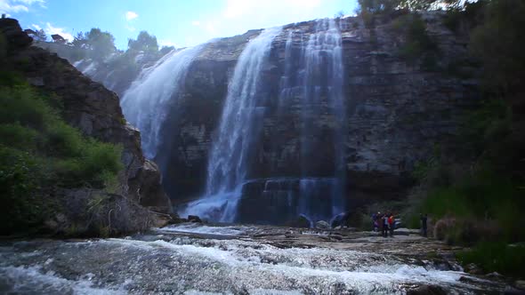 Waterfall Between Cliffs.