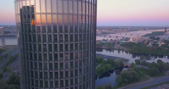 aerial view on the Z-Towers in the center of Riga