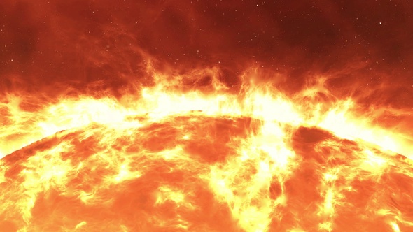 The Sun with Large Solar explosions, Realistic Red Planet