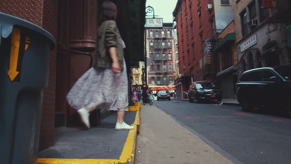 Young girl leaving home