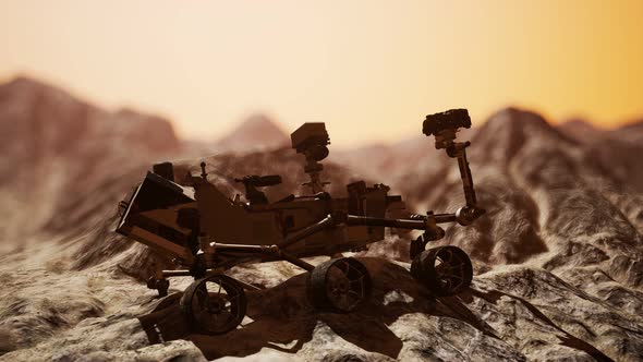 Curiosity Mars Rover Exploring the Surface of Red Planet alt