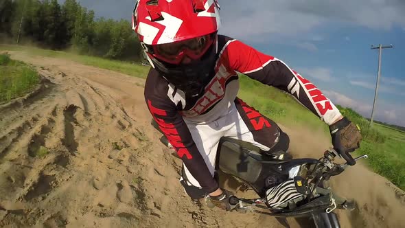 motocross rider crashes in corner gopro super slow motion 120fps