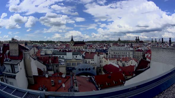 Prague City - Old Roofs and Fast Clouds - 03