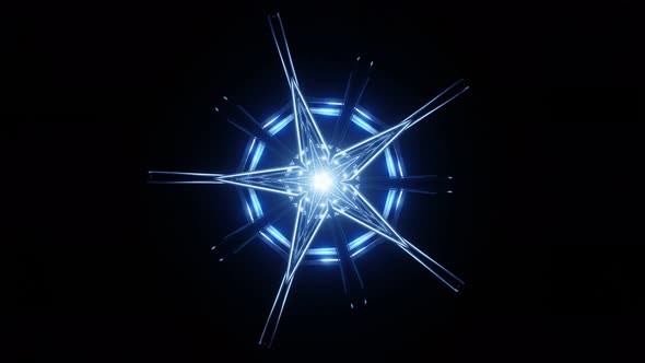 Animation of a Pulsating Neon Star