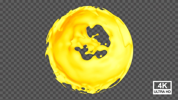 Yellow Color Splash Sphere 4K alt