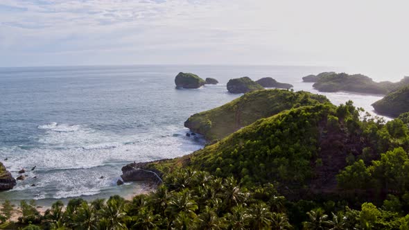 Maron River located in Pacitan East Javait's called green canyon because of the water color