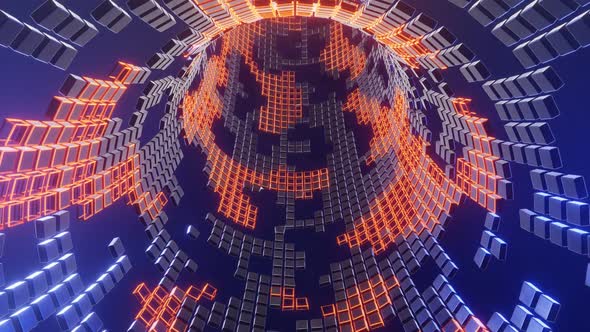Vj Loop Is An Abstract Mystical Tunnel Made Of Cubes 02