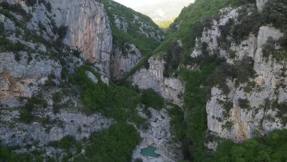 view of cliff near Albanian canyon "Syri i ciklopit". Albanian nature stock videos