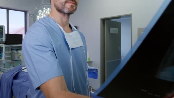 Medical professional working at a hospital alt