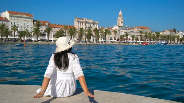 Woman Traveller Travels in SplitCroatia