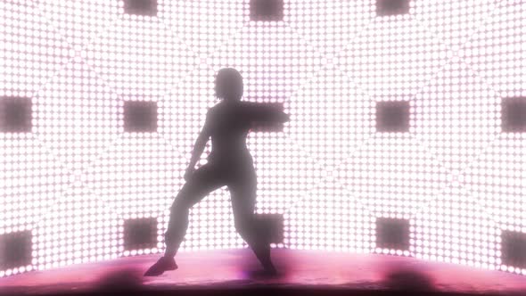 Silhouette Of A Dancing Hip Hop 3D Animation