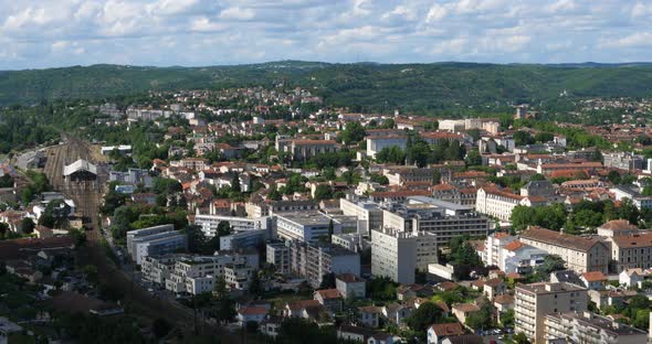 Town of Cahors from Mount Saint-Cyr, Lot department, the Occitan, France