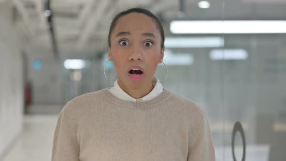 African Woman Feeling Shocked Wondering in Awe