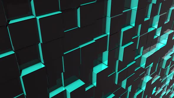 Modern Colorful Aqua Cubes Background