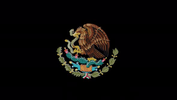 Coat Of Arms Of Mexico With Alpha Channel  - 4K