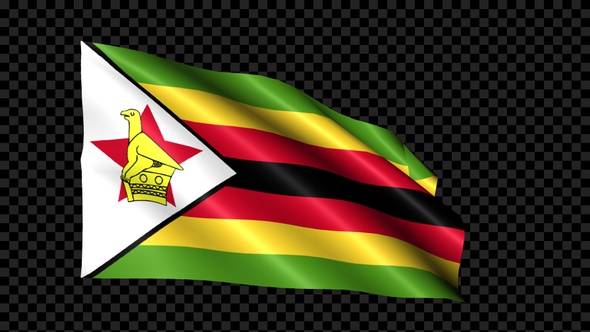 Zimbabwe Flag Blowing In The Wind