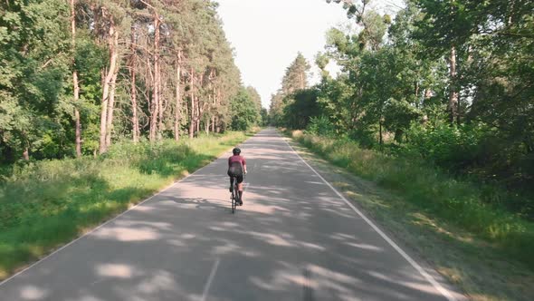 Cyclist cycling on road bicycle