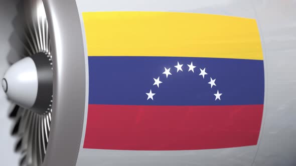 Aircraft Engine with Flag of Venezuela