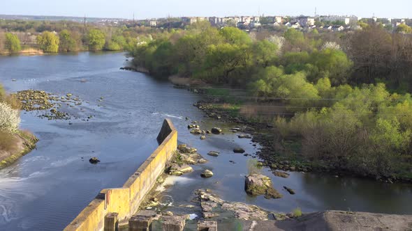 Ladizhin Vinnytsia Ukraine 2 May 2021 HES Hydroelectric Power Station Situated