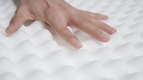 Checking peak and valley memory foam mattress checking slow-mo 1080p HD   video - Orthopedic exagger