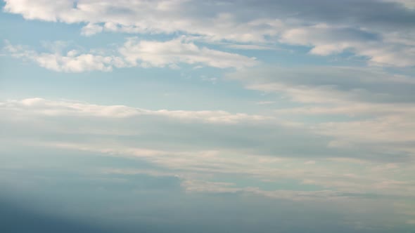 Fluffy White Clouds Moving Fast in Time-lapse. Sunny Weather, Cloudy Heaven Background. Timelapse of